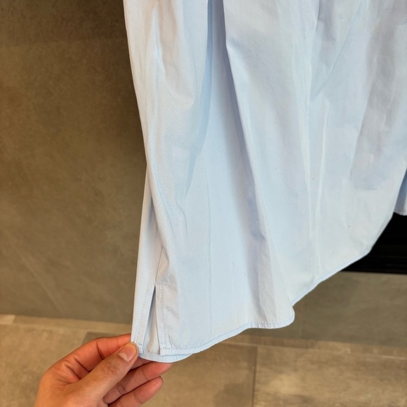 NWOT DEREK LAM 10 CROSBY Austin Picot Trimmed Shirred Cotton-Poplin Blouse, Sz 6 - Picture 11 of 16